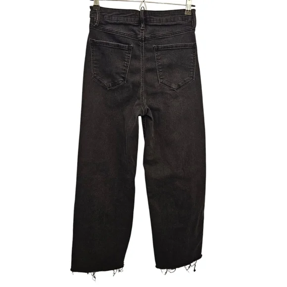 Bohme Wide Leg Raw Hem Black Jeans 29 - Picture 5 of 9